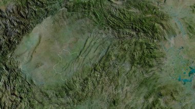 Chongqing, Çin Belediyesi. Uydu görüntüleri. Ülke alanına göre şekillendirilmiş. 3B görüntüleme