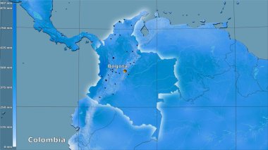 Efsanevi stereografik projeksiyonla Kolombiya 'nın en nemli ayının yağışı - ana kompozisyon