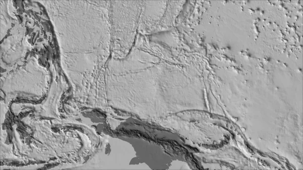 ファン グリンテンI予測 斜めの変換 の二階の標高マップ上のキャロライン地殻プレートの近傍 生の複合体 アウトラインなし — ストック写真