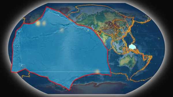 Caroline Tectonic Plate Extruded Presented Global Topographic Relief Map Kavrayskiy — Stock Photo, Image
