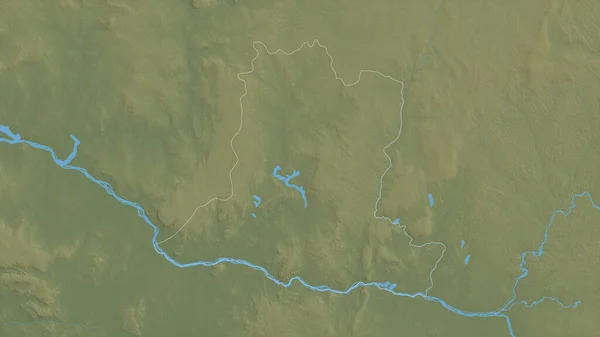 Basse Kotto Prefektura Středoafrické Republiky Barevná Data Jezery Řekami Tvar — Stock fotografie