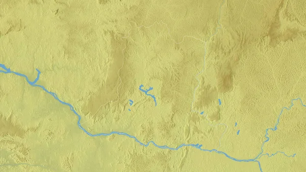 中非共和国巴塞 科托省 五彩斑斓的湖泊和河流 形状与它的国家相对应 3D渲染 — 图库照片
