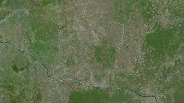 Basse Kotto Prefectuur Van Centraal Afrikaanse Republiek Satellietbeelden Vorm Geschetst — Stockfoto