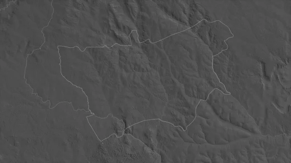 Мамбр Кадей Префектура Центральноафриканской Республики Карта Масштабе Grayscaled Лаками Риверами — стоковое фото