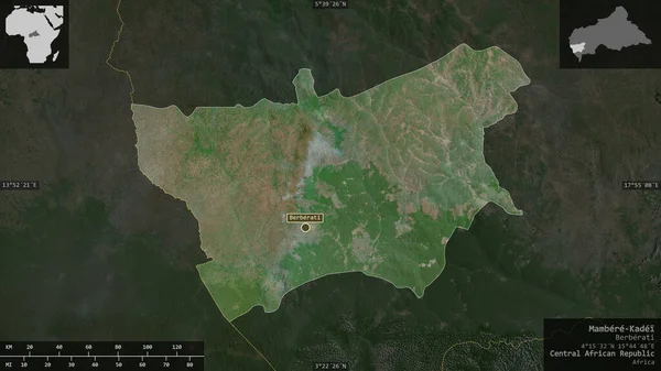 Mambr Kadei Prefectura República Centroafricana Imágenes Satélite Forma Presentada Contra — Foto de Stock