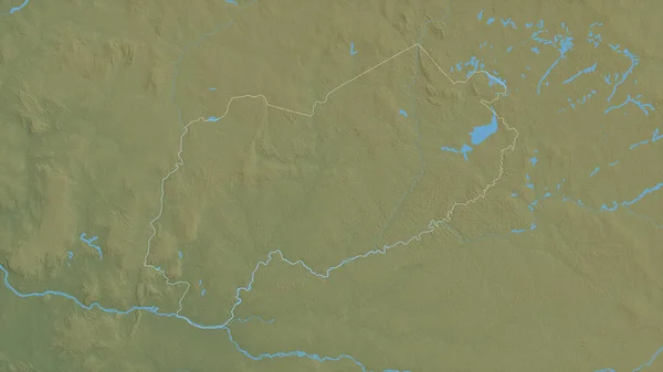 Mbomou Prefekturen Centralafrikanska Republiken Färgade Skuggdata Med Sjöar Och Floder — Stockfoto