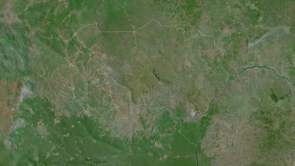 中央アフリカ共和国の県 オムベラ ムポコ 衛星画像 形状は その国の領域に対して概説 3Dレンダリング — ストック写真