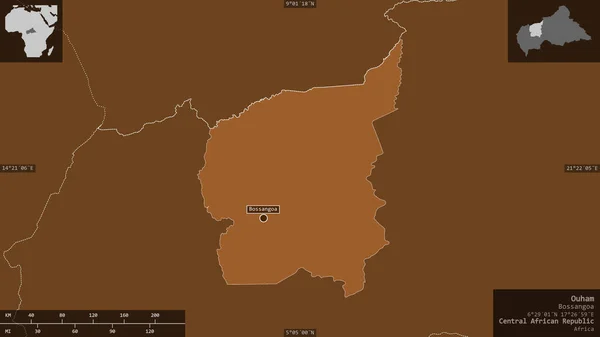 Ouham Prefectura República Centroafricana Sólidos Modelados Con Lagos Ríos Forma — Foto de Stock