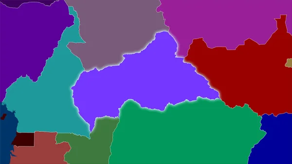 Zone République Centrafricaine Sur Carte Des Divisions Administratives Dans Projection — Photo