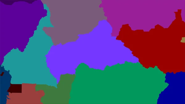 Περιοχή Κεντροαφρικανικής Δημοκρατίας Στον Χάρτη Διοικητικών Διαιρέσεων Στην Στερεογραφική Προβολή — Φωτογραφία Αρχείου