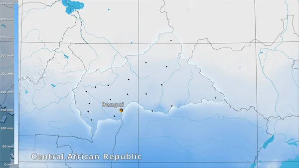 Υετός Της Ξηρότερης Συνοικίας Στην Περιοχή Της Κεντροαφρικανικής Δημοκρατίας Στην — Φωτογραφία Αρχείου
