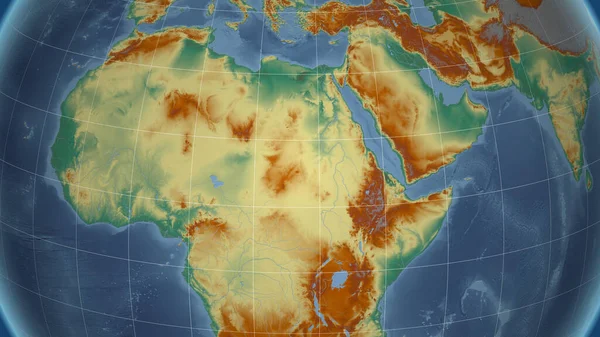 Chade Sousedství Vzdálená Perspektiva Bez Obrysu Mapa Topografického Reliéfu — Stock fotografie