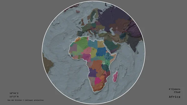 Das Gebiet Des Tschad Zentrum Des Kreises Der Seinen Kontinent — Stockfoto