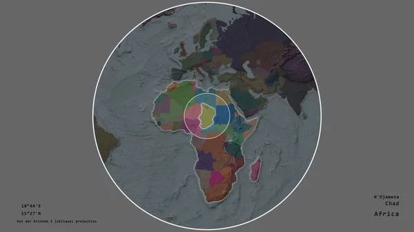 Das Gebiet Des Tschad Ist Auf Der Großformatigen Landkarte Des — Stockfoto