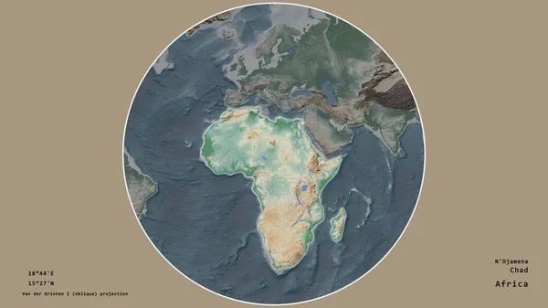 Das Gebiet Des Tschad Zentrum Des Kreises Der Seinen Kontinent — Stockfoto