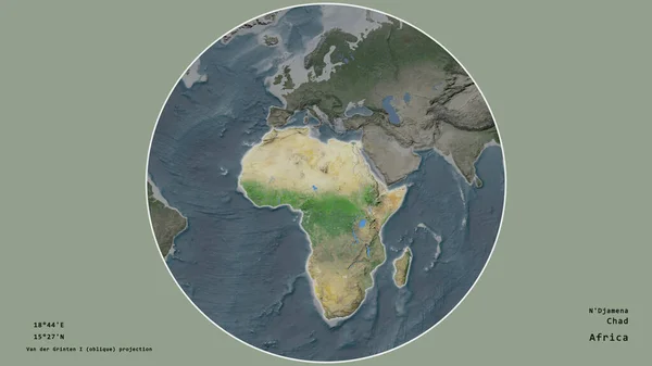 Région Tchad Est Centrée Dans Cercle Entourant Son Continent Sur — Photo