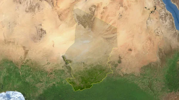 Tschad Skizziert Hochauflösendes Satellitenbild — Stockfoto