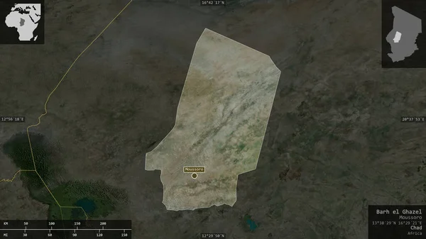 Barh Ghazel Región Chad Imágenes Satélite Forma Presentada Contra Área — Foto de Stock