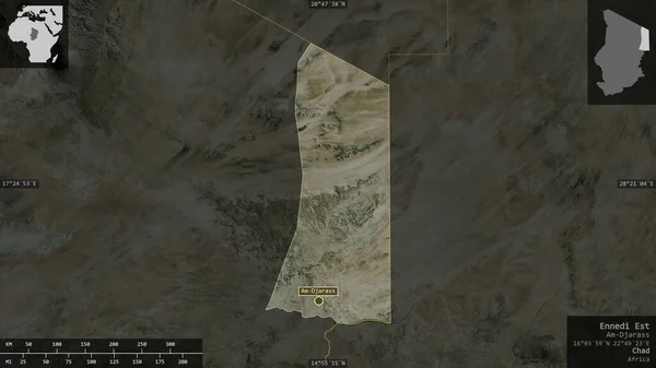 Ennedi Est Region Tschad Satellitenbilder Gestalt Die Sich Mit Informativen — Stockfoto