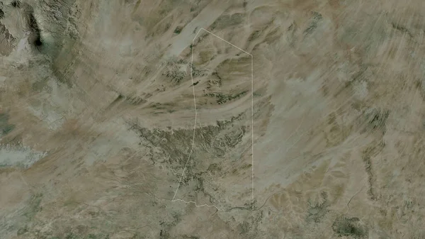 Ennedi Est Region Tschad Satellitenbilder Umrissen Gegen Das Land Rendering — Stockfoto