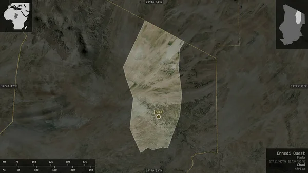 Ennedi Ouest Région Tchad Imagerie Satellite Forme Présentée Contre Zone — Photo