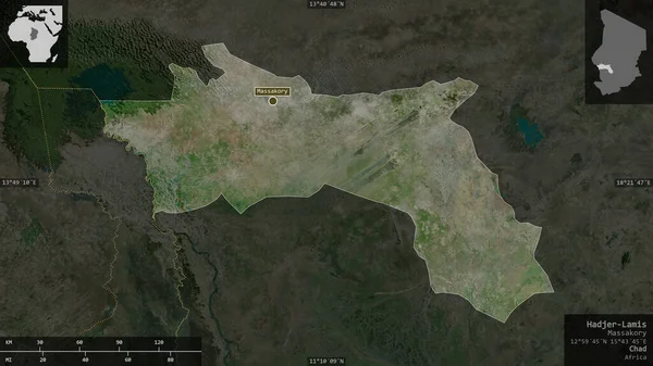 Хаджер Ламис Регион Чада Спутниковые Снимки Форма Представленная Территории Страны — стоковое фото