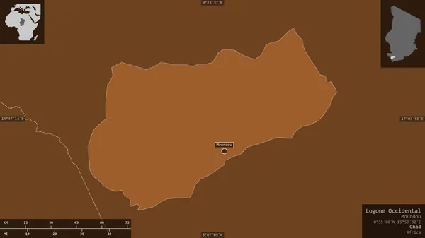 Logone Occidental Región Chad Sólidos Modelados Con Lagos Ríos Forma —  Fotos de Stock