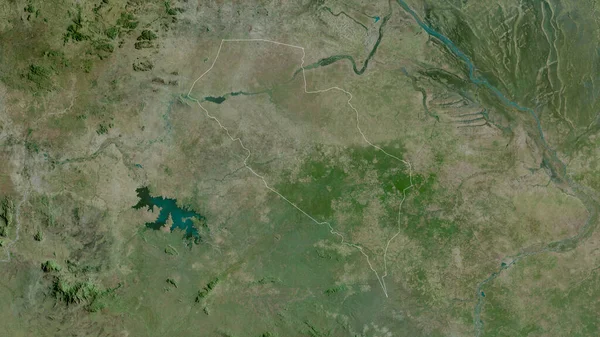 Mayo Kebbi Ouest Region Chad Satellite Imagery Shape Outlined Its — Stock Photo, Image