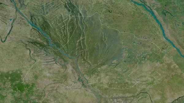 Tandjile Regionen Tchad Satellitbilder Form Som Skisseras Mot Dess Landområde — Stockfoto