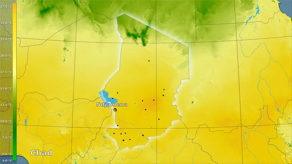 Temperatura Media Del Cuarto Más Frío Dentro Del Área Chad — Foto de Stock