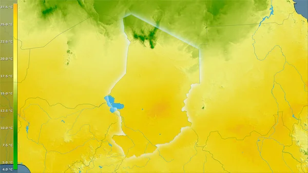 Temperatura Media Del Cuarto Más Frío Dentro Del Área Chad — Foto de Stock