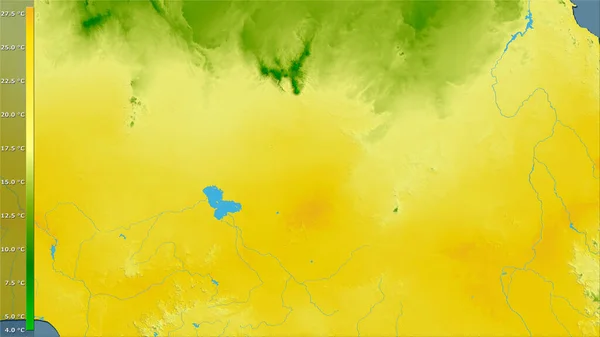 Gemiddelde Temperatuur Van Het Koudste Kwartaal Het Tsjaad Gebied Stereografische — Stockfoto