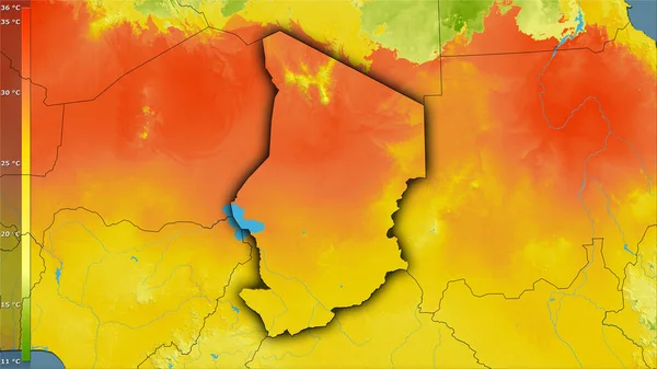 Temperatura Media Del Cuarto Más Cálido Dentro Del Área Chad — Foto de Stock
