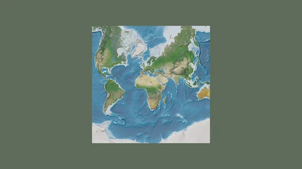 Square Frame Large Scale Map World Oblique Van Der Grinten — Stock Photo, Image