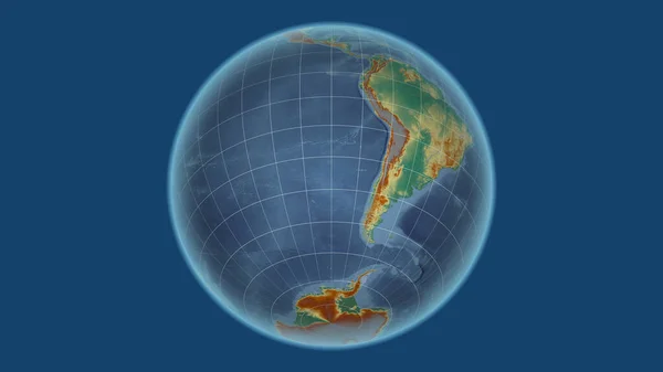 Şili Mahalle Dış Hatları Olmayan Uzak Perspektif Topografik Yardım Haritası — Stok fotoğraf