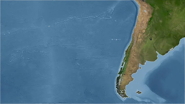 Chile Primer Plano Perspectiva Del País Sin Esbozo Imágenes Satélite — Foto de Stock