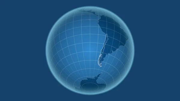 Chile Sąsiedztwo Odległa Perspektywa Zarysem Kraju Tylko Kształty Maska Lądowa — Zdjęcie stockowe