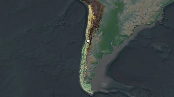 Det Markerade Området Chile Med Huvudpunkt Den Översiktliga Kartan Över — Stockfoto