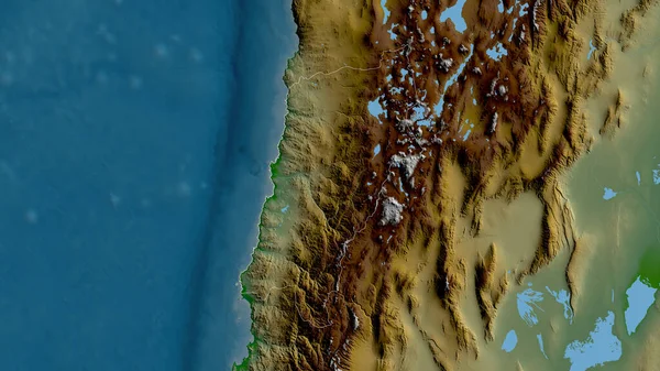 Атакама Область Чили Цветные Шейдерные Данные Озерами Реками Форма Очерченная — стоковое фото
