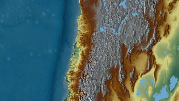 Atacama Chile Régió Színes Dombormű Tavakkal Folyókkal Alakzat Körvonalazódik Ország — Stock Fotó