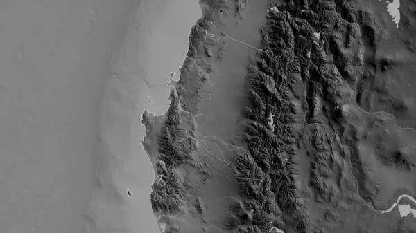 Bio Bio Región Chile Mapa Escala Grises Con Lagos Ríos — Foto de Stock