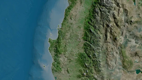 Bio Bio Región Chile Imágenes Satélite Forma Delineada Contra Área — Foto de Stock