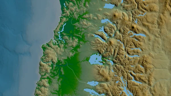 Los Rios Region Chile Colored Shader Data Lakes Rivers Shape — Stock Photo, Image