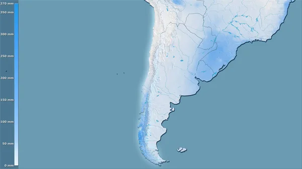 Precipitación Del Mes Más Seco Dentro Del Área Chile Proyección —  Fotos de Stock