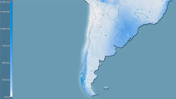 Précipitation Des Quartiers Les Secs Région Chili Dans Projection Stéréographique — Photo