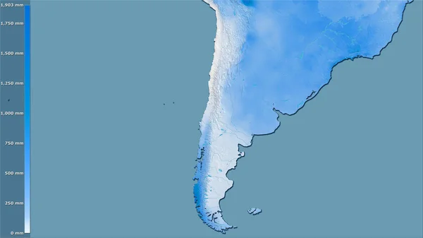 Precipitación Del Cuarto Más Cálido Dentro Del Área Chile Proyección —  Fotos de Stock