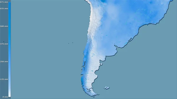Precipitación Del Mes Más Húmedo Dentro Del Área Chile Proyección —  Fotos de Stock