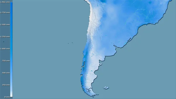 Neerslag Van Het Natste Kwart Het Chileense Gebied Stereografische Projectie — Stockfoto