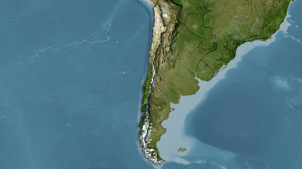 Oblast Chile Mapě Satelitu Stereografické Projekci Hrubé Složení Rastrových Vrstev — Stock fotografie