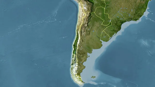 Oblast Chile Mapě Satelitu Stereografické Projekci Hrubé Složení Rastrových Vrstev — Stock fotografie